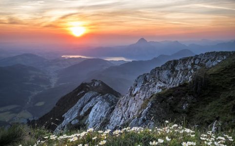 scenic view of mountains during dawn