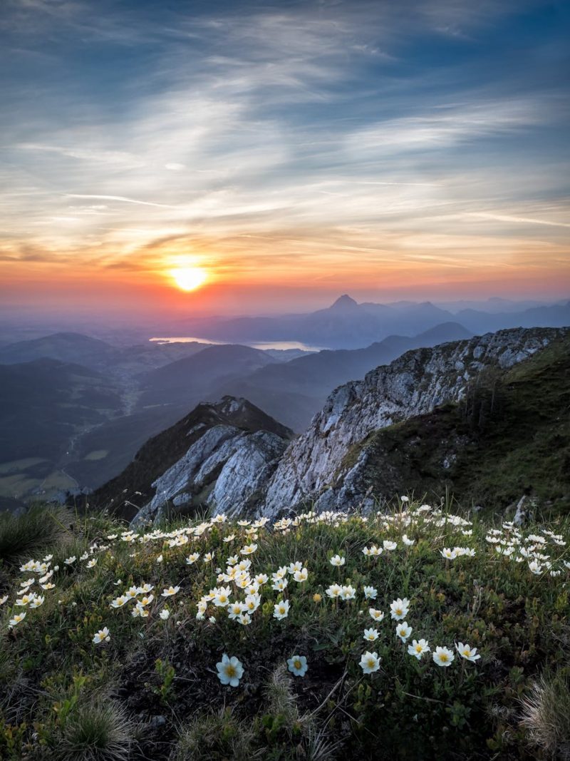 scenic view of mountains during dawn